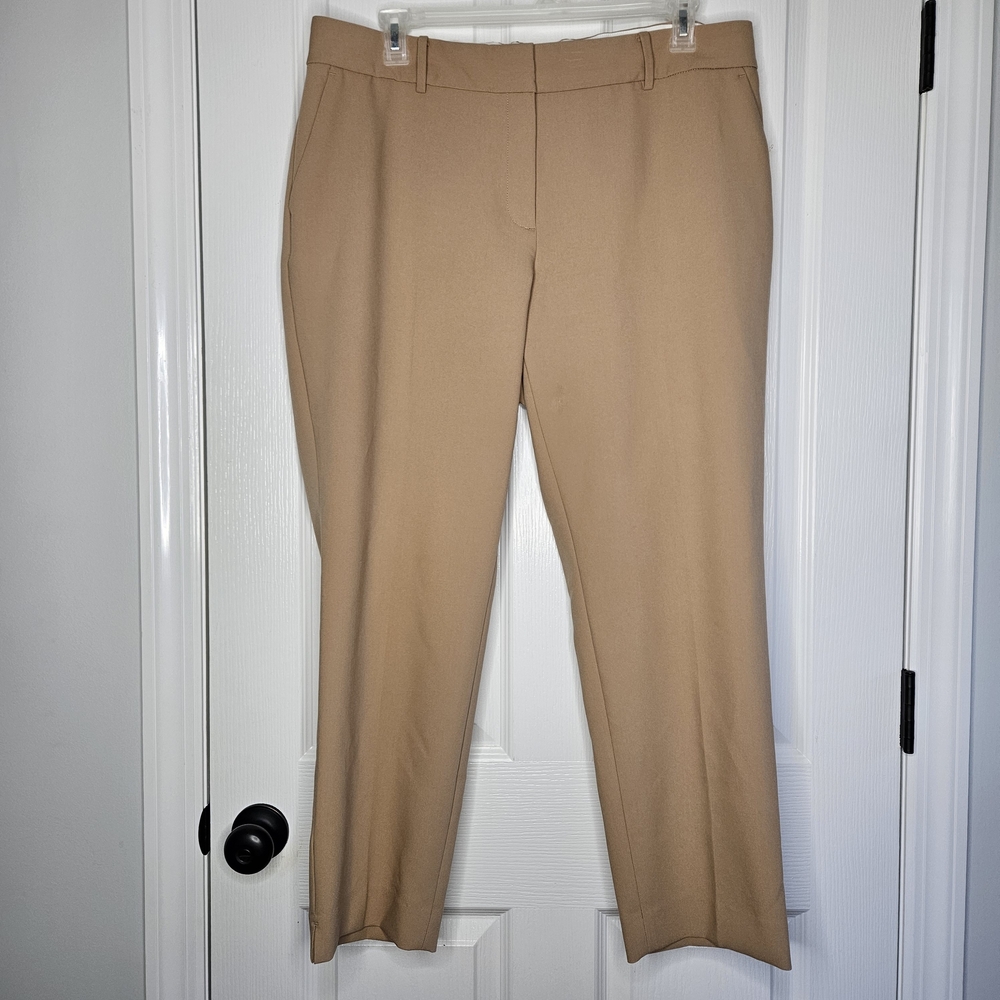 Talbots Hampshire Ankle Pant Women’s 16W Tan Straight Leg Curvy Stretch Career